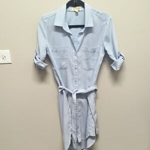cloth & stone Light Blue Shirt-Tie Dress